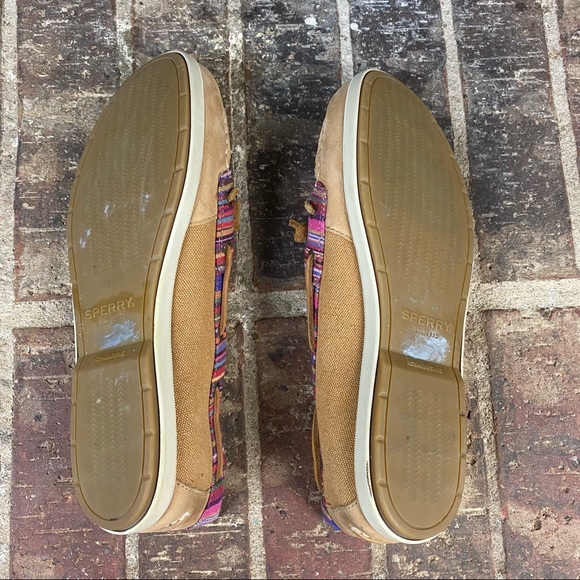 Sperry Slip On Leather Multi Color Trim Boat Shoes - Picture 8 of 8